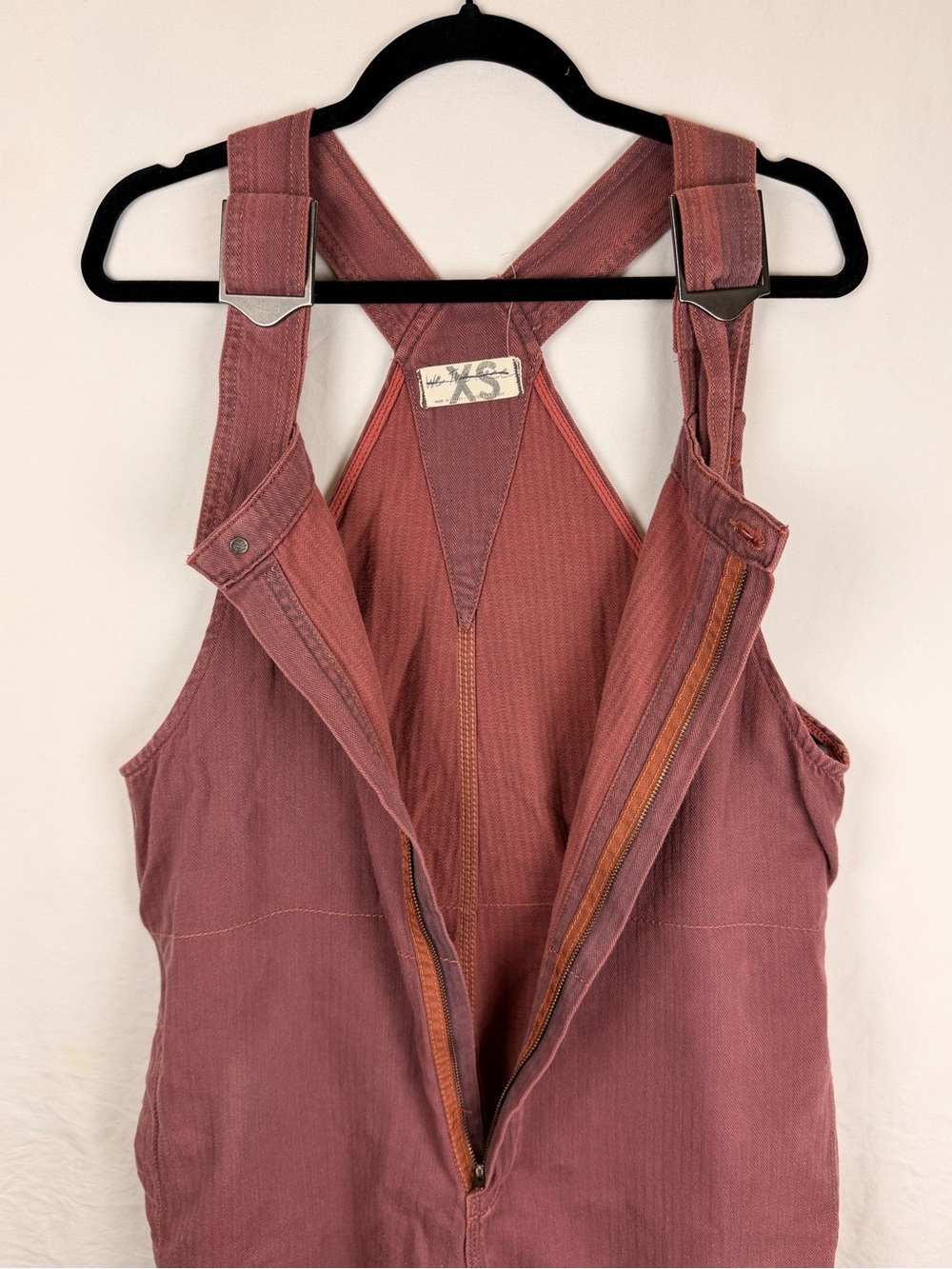 We The Free Sz XS Dusty Rose Overalls with Metal Buckles Cotton Blend - Picture 4 of 14